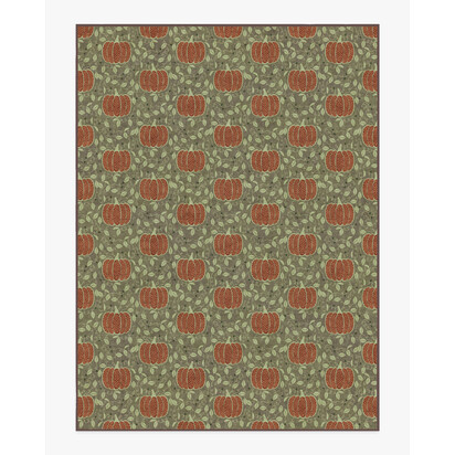 Pumpkin Patch Green Flatwoven Rug - 275 x 365 cm - Rug + Cushioned Pad System