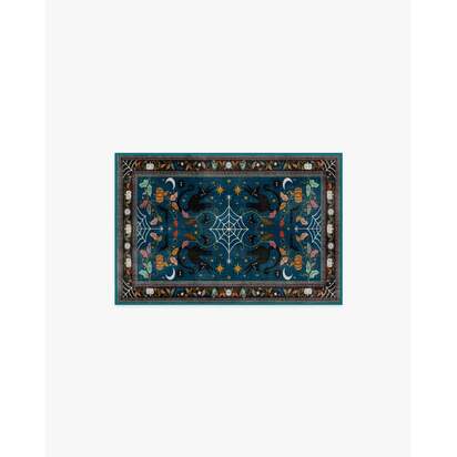 Spooky Purrsian Midnight Multicolour Flatwoven Rug - 60 x 90 cm - Rug + Pad System