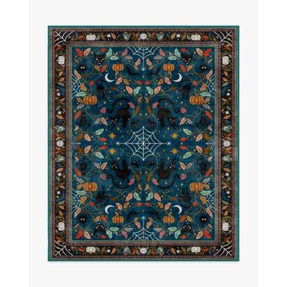 Spooky Purrsian Midnight Multicolour Flatwoven Rug - 245 x 305 cm - Rug + Cushioned Pad System