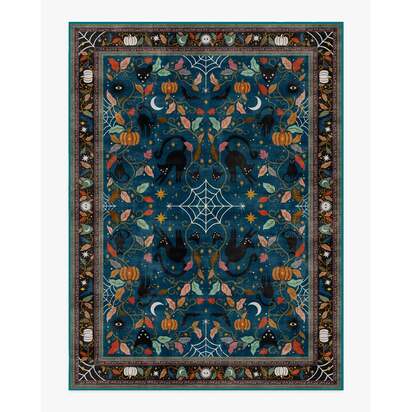 Spooky Purrsian Midnight Multicolour Flatwoven Rug - 275 x 365 cm - Rug + Cushioned Pad System