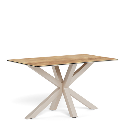 Sorrento Dining Table with Wild Oak Ceramic Glass Top in Grey 135x80cm