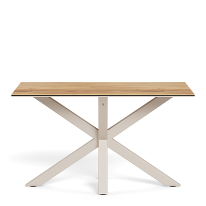 Sorrento Dining Table with Wild Oak Ceramic Glass Top in Grey 135x80cm