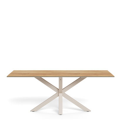 Sorrento Dining Table with Wild Oak Ceramic Glass Top in Grey 200x100cm
