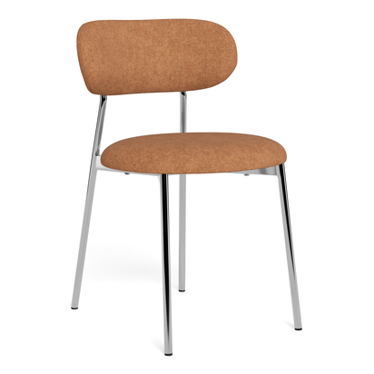 Eltham Dining Chair in Terracotta Fabric & Chrome Base (Set of 2)