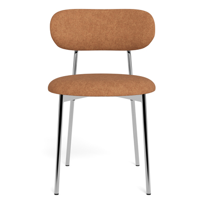 Eltham Dining Chair in Terracotta Fabric & Chrome Base (Set of 2)