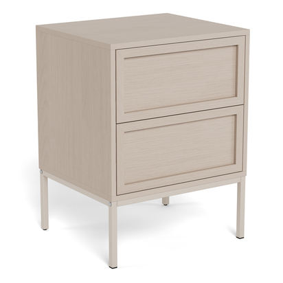 Windsor Bedside Table with 2 Drawers in Grey