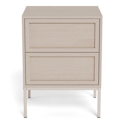 Windsor Bedside Table with 2 Drawers in Grey
