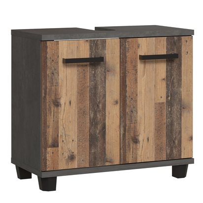 Juno 5 Piece Bathroom Set Walnut & Dark Grey