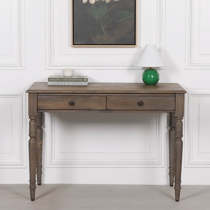 Rustic Pine Writing Desk Console