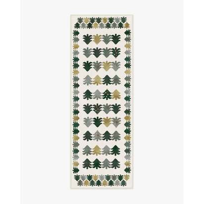 Festive Forest Green Flatwoven Rug - 75 x 215 cm - Rug + Cushioned Pad System