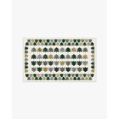 Festive Forest Green Flatwoven Rug - 90 x 150 cm - Rug + Cushioned Pad System
