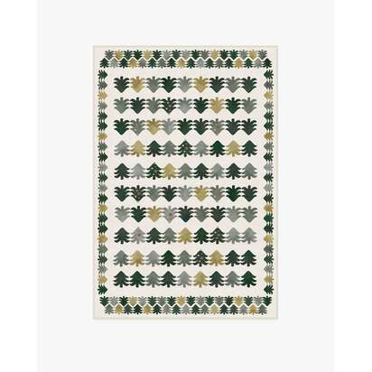 Festive Forest Green Flatwoven Rug - 120 x 185 cm - Rug + Cushioned Pad System