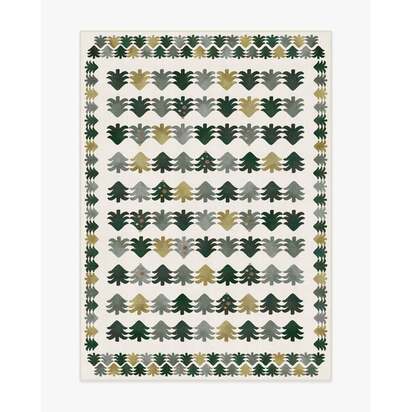Festive Forest Green Flatwoven Rug - 150 x 215 cm - Rug + Cushioned Pad System