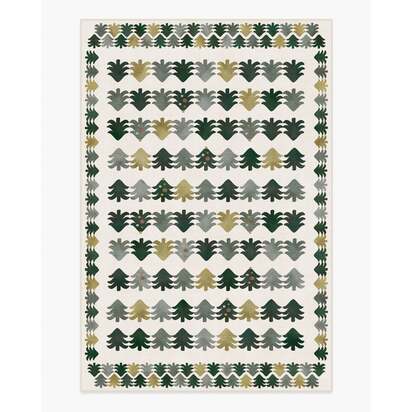 Festive Forest Green Flatwoven Rug - 185 x 275 cm - Rug + Cushioned Pad System