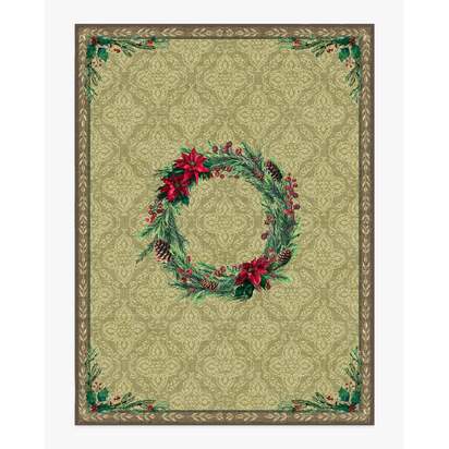 Botanical Wreath Gold & Green Rug - 275 x 365 cm - All-In-One Rug