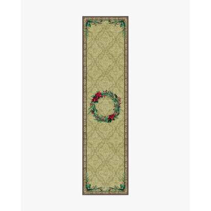 Botanical Wreath Gold & Green Flatwoven Rug - 60 x 90 cm - Rug + Pad System