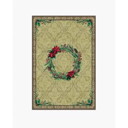 Botanical Wreath Gold & Green Flatwoven Rug - 120 x 185 cm - Rug + Pad System