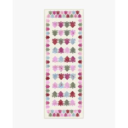 Festive Forest Pink Multicolour Flatwoven Rug - 75 x 215 cm - Rug + Cushioned Pad System