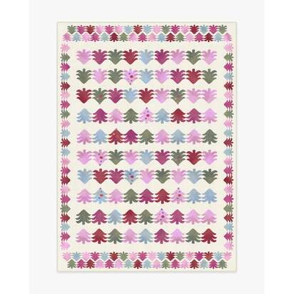 Festive Forest Pink Multicolour Flatwoven Rug - 150 x 215 cm - Rug + Cushioned Pad System