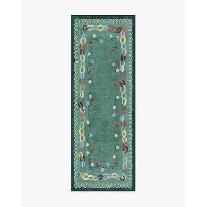 Garland Glow Green Flatwoven Rug - 75 x 215 cm - Rug + Pad System