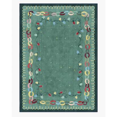 Garland Glow Green Flatwoven Rug - 305 x 425 cm - Rug + Pad System