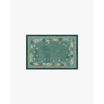 Garland Glow Green Flatwoven Rug - 60 x 90 cm - Rug + Cushioned Pad System