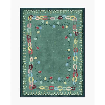 Garland Glow Green Flatwoven Rug - 150 x 215 cm - Rug + Cushioned Pad System