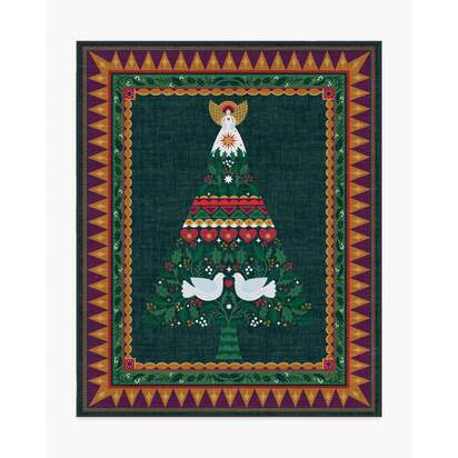 Giving Tree Green & Gold Flatwoven Rug - 245 x 305 cm - Rug + Pad System