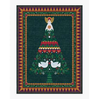 Giving Tree Green & Gold Flatwoven Rug - 275 x 365 cm - Rug + Pad System