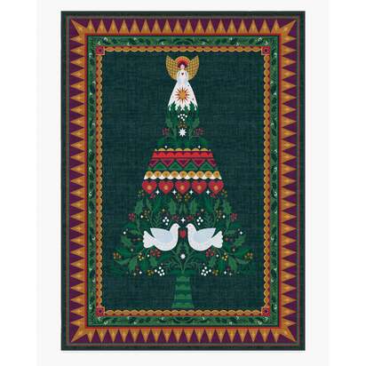 Giving Tree Green & Gold Flatwoven Rug - 305 x 425 cm - Rug + Pad System
