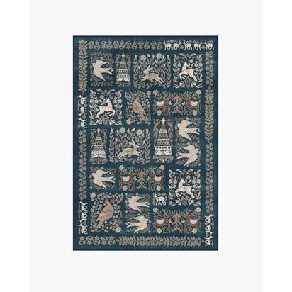 Merriweather Navy & Gold Flatwoven Rug - 120 x 185 cm - Rug + Pad System