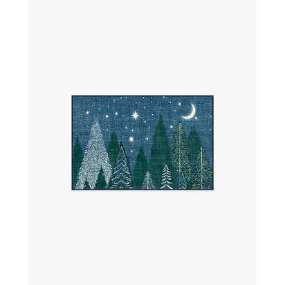 Midnight Grove Navy Flatwoven Rug - 60 x 90 cm - Rug + Pad System