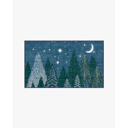 Midnight Grove Navy Flatwoven Rug - 90 x 150 cm - Rug + Pad System