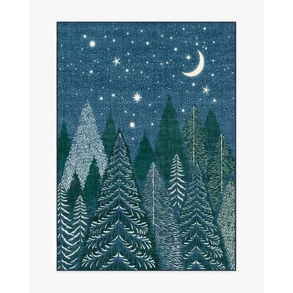 Midnight Grove Navy Flatwoven Rug - 150 x 215 cm - Rug + Pad System
