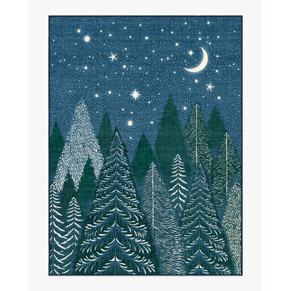 Midnight Grove Navy Flatwoven Rug - 275 x 365 cm - Rug + Pad System
