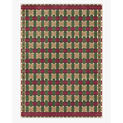 Ribbon Plaid Multicolour Flatwoven Rug - 305 x 425 cm - Rug + Pad System