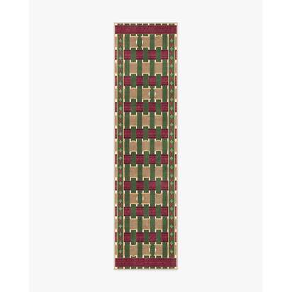 Ribbon Plaid Multicolour Flatwoven Rug - 305 x 425 cm - Rug + Pad System
