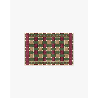 Ribbon Plaid Multicolour Flatwoven Rug - 60 x 90 cm - Rug + Cushioned Pad System