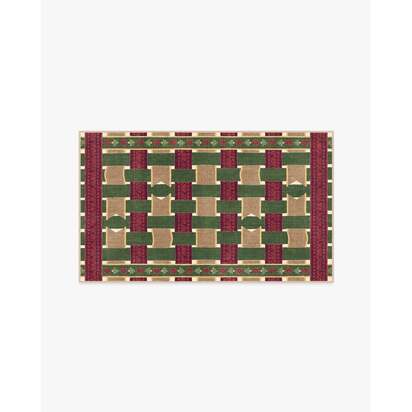 Ribbon Plaid Multicolour Flatwoven Rug - 90 x 150 cm - Rug + Cushioned Pad System