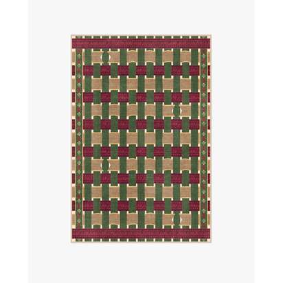 Ribbon Plaid Multicolour Flatwoven Rug - 120 x 185 cm - Rug + Cushioned Pad System