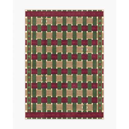 Ribbon Plaid Multicolour Flatwoven Rug - 150 x 215 cm - Rug + Cushioned Pad System