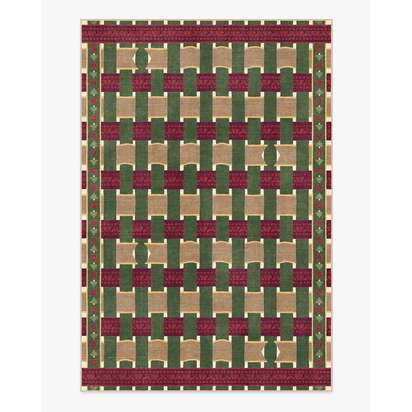 Ribbon Plaid Multicolour Flatwoven Rug - 185 x 275 cm - Rug + Cushioned Pad System