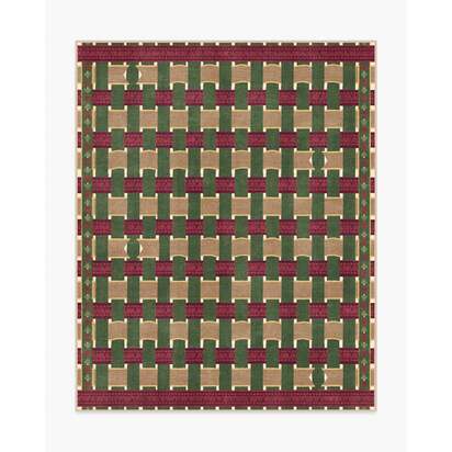 Ribbon Plaid Multicolour Flatwoven Rug - 245 x 305 cm - Rug + Cushioned Pad System