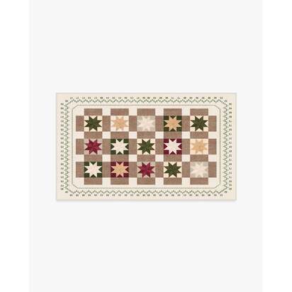 Starling Cream Multicolour Flatwoven Rug - 90 x 150 cm - Rug + Pad System