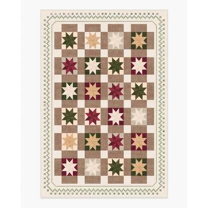 Starling Cream Multicolour Flatwoven Rug - 185 x 275 cm - Rug + Cushioned Pad System