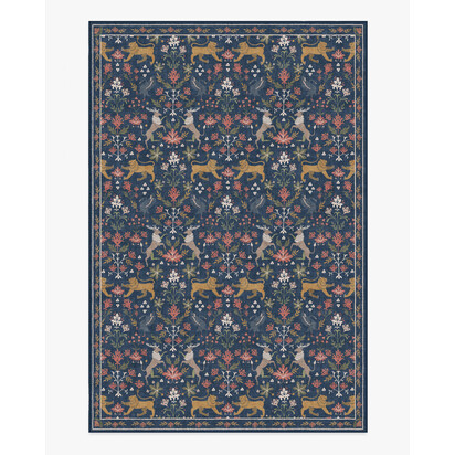Wintermere Navy Multicolour Flatwoven Rug - 200 x 290 cm - Rug + Pad System