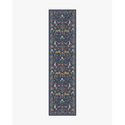 Wintermere Navy Multicolour Flatwoven Rug - 60 x 90 cm - Rug + Cushioned Pad System