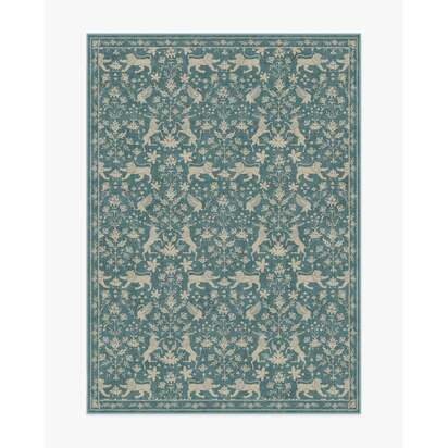 Wintermere Soft Teal Flatwoven Rug - 150 x 215 cm - Rug + Pad System