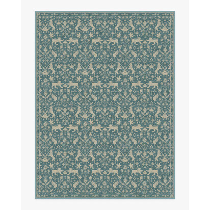 Wintermere Soft Teal Flatwoven Rug - 275 x 365 cm - Rug + Pad System