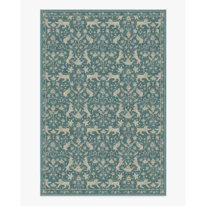 Wintermere Soft Teal Flatwoven Rug - 185 x 275 cm - Rug + Cushioned Pad System